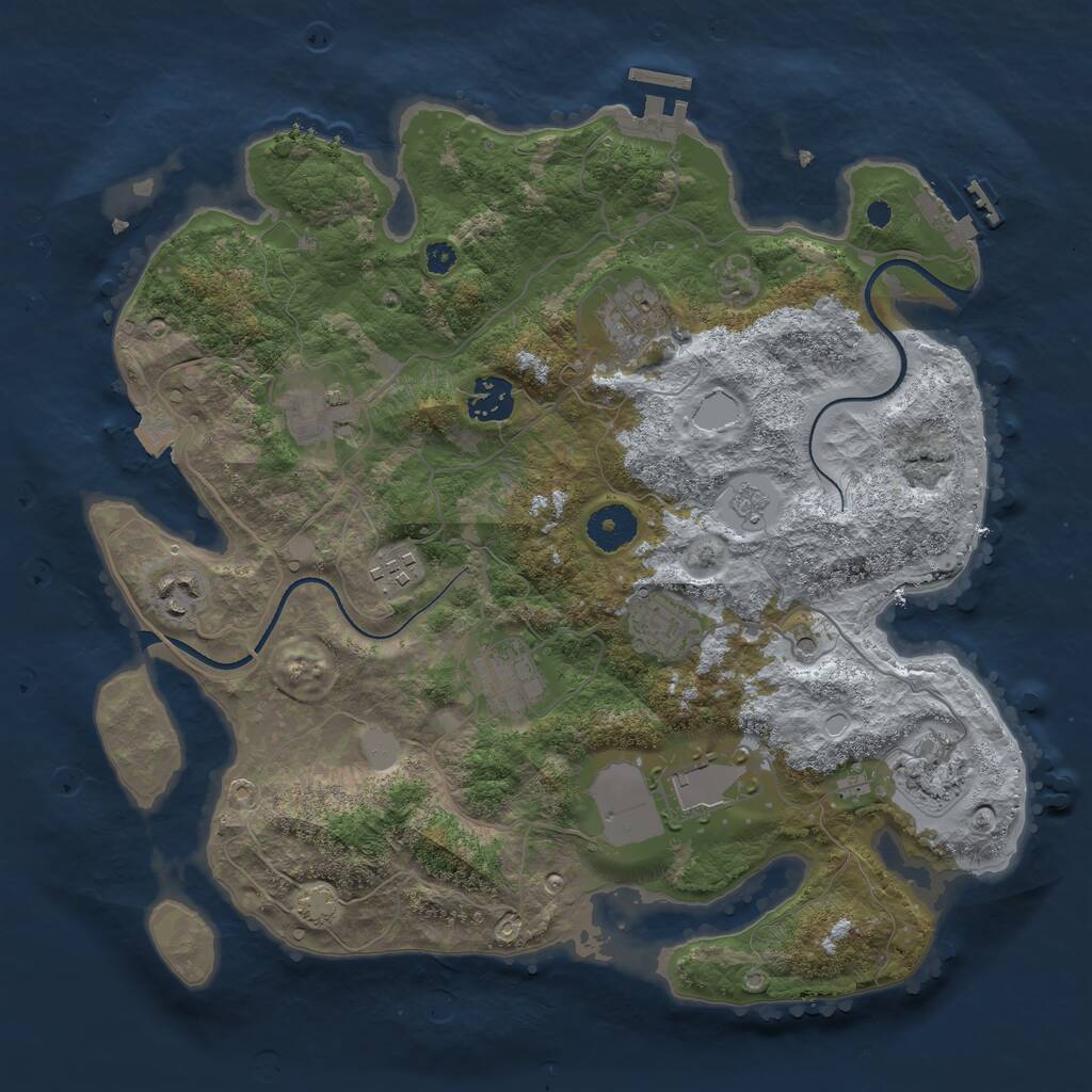 Rust Map: Procedural Map, Size: 3500, Seed: 10872972, 15 Monuments