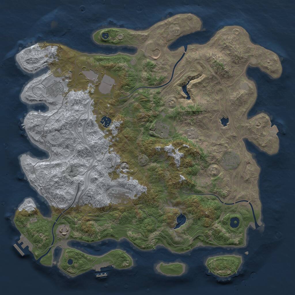 Rust Map: Procedural Map, Size: 4250, Seed: 806258940, 15 Monuments