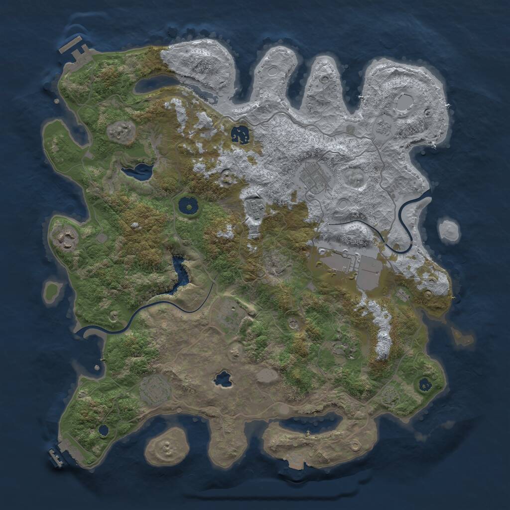Rust Map: Procedural Map, Size: 4000, Seed: 1764299491, 14 Monuments