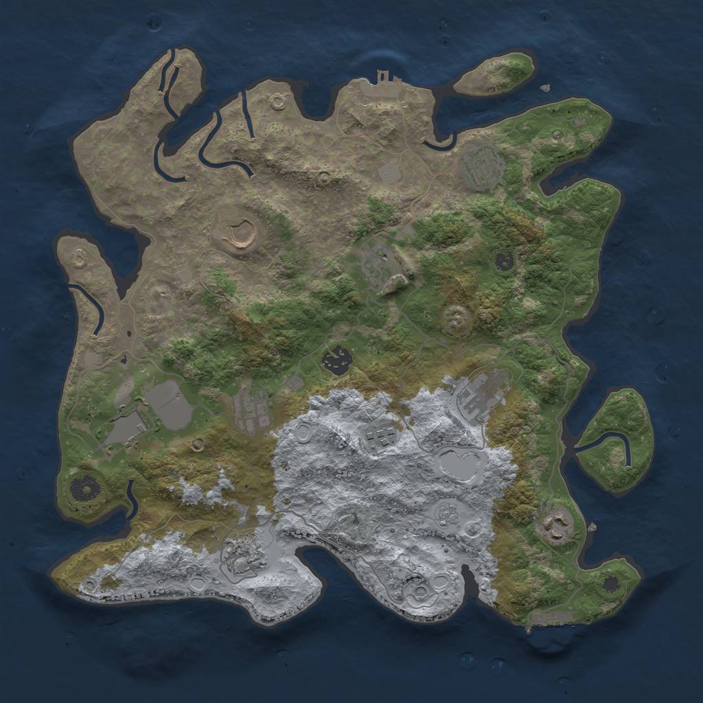 Rust Map: Procedural Map, Size: 3750, Seed: 867120908, 19 Monuments