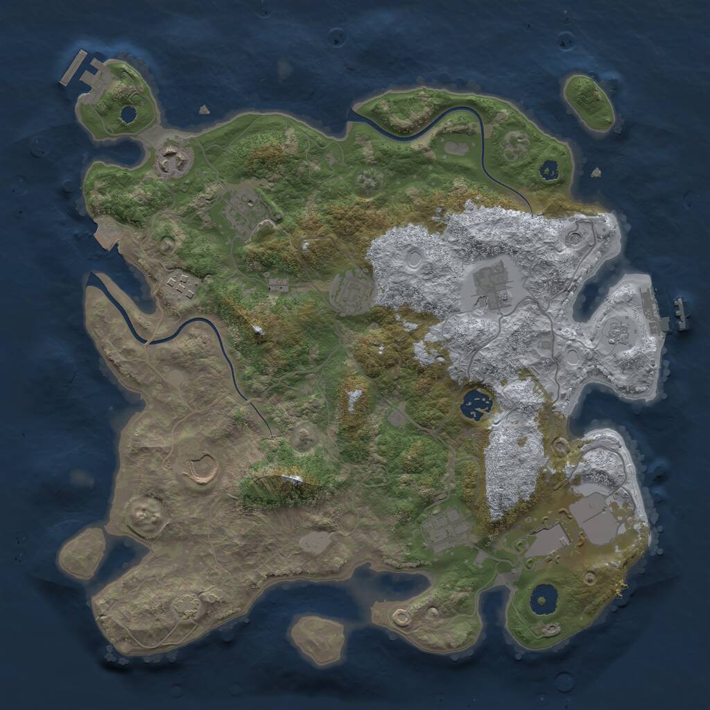 Rust Map: Procedural Map, Size: 3600, Seed: 76634976, 15 Monuments