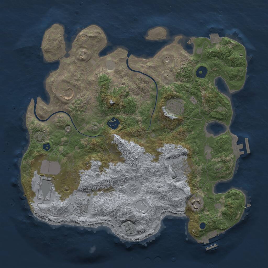 Rust Map: Procedural Map, Size: 3500, Seed: 707315757, 14 Monuments