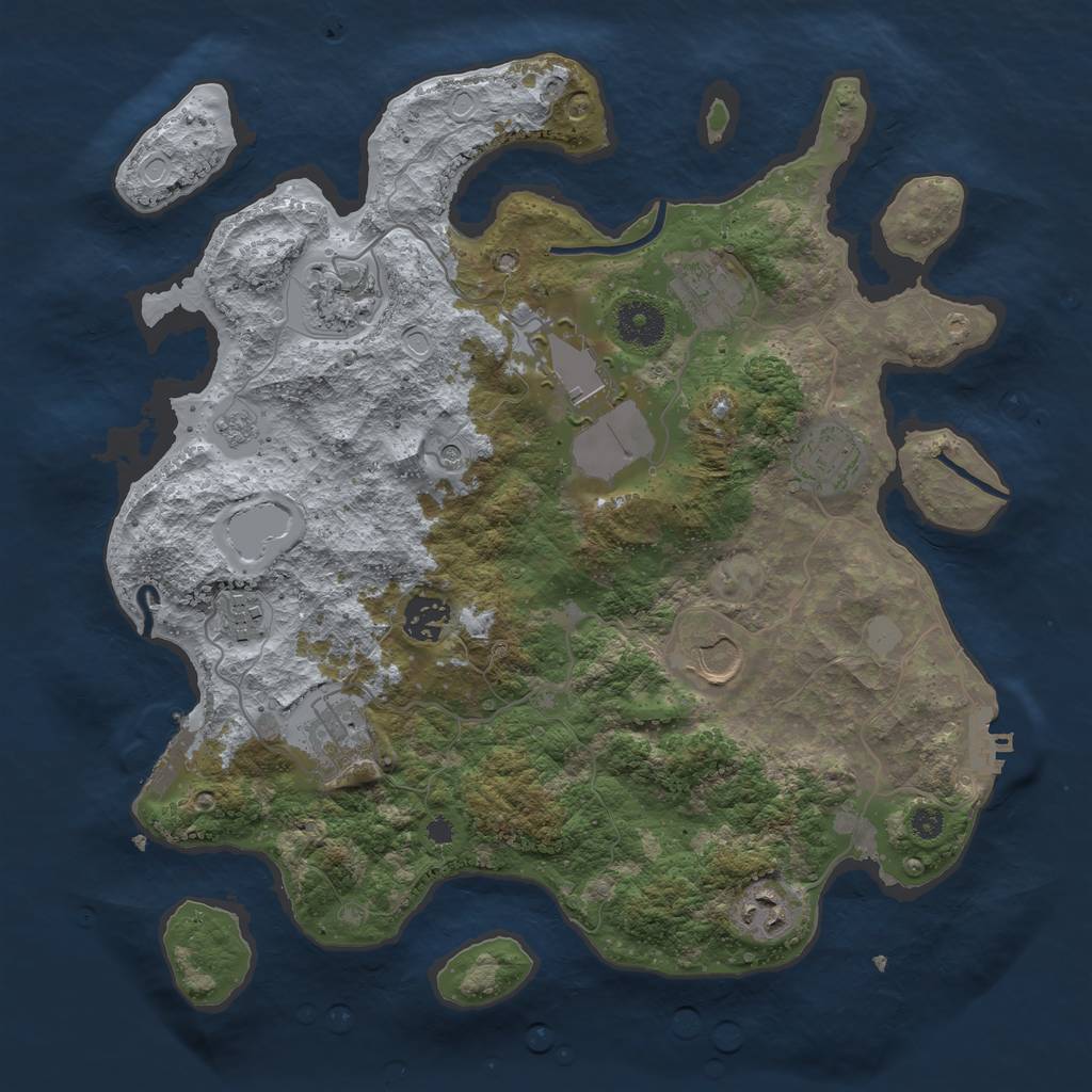 Rust Map: Procedural Map, Size: 3500, Seed: 52444134, 18 Monuments