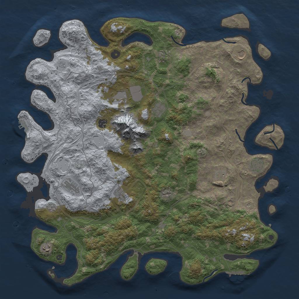 Rust Map: Procedural Map, Size: 5000, Seed: 1472583690, 20 Monuments