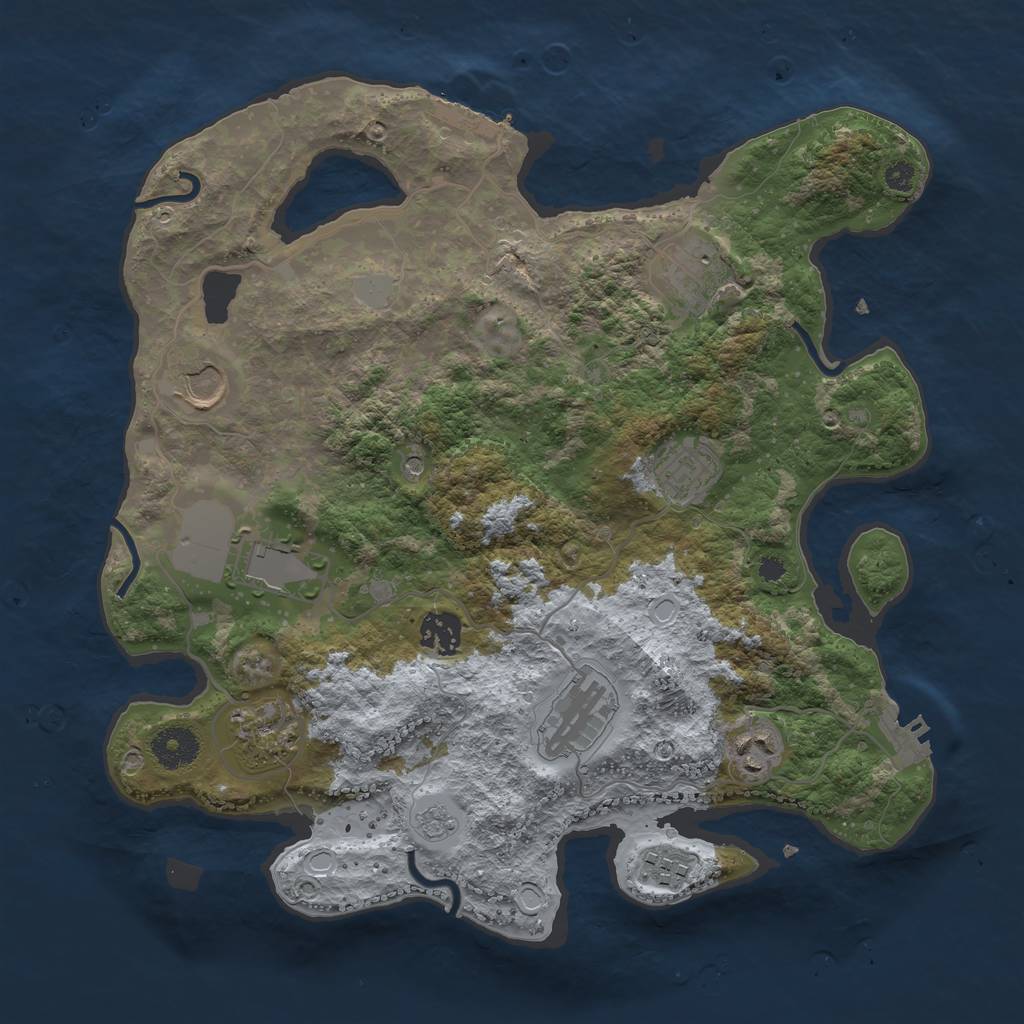 Rust Map: Procedural Map, Size: 3500, Seed: 18795289, 18 Monuments