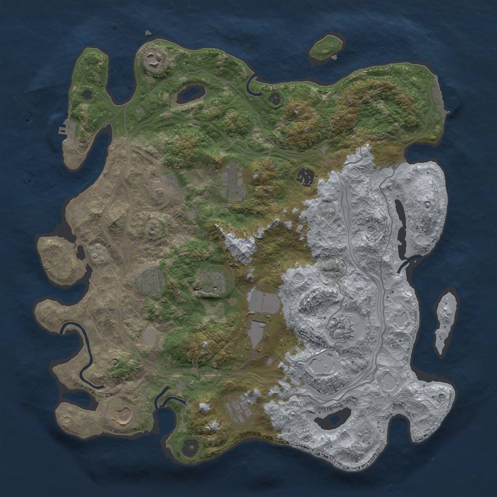 Rust Map: Procedural Map, Size: 4250, Seed: 498473594, 20 Monuments