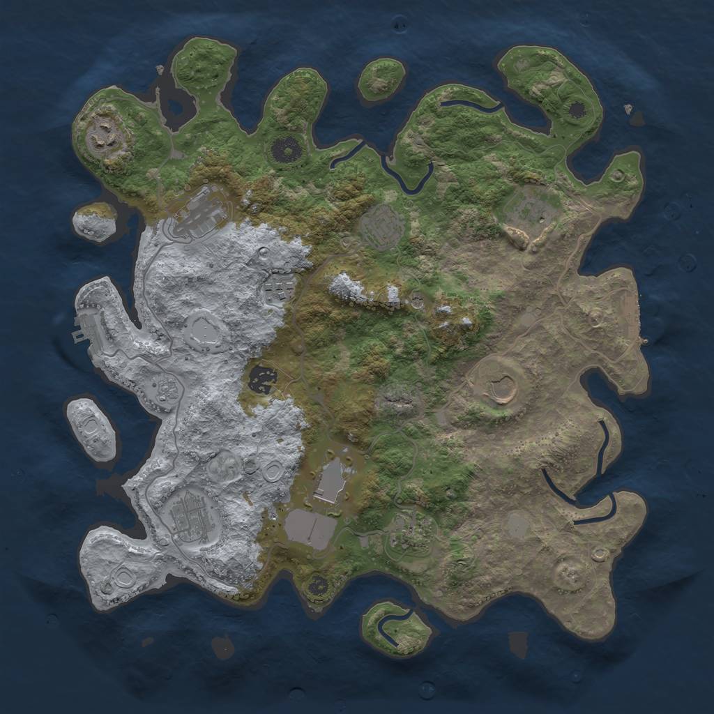 Rust Map: Procedural Map, Size: 3750, Seed: 16711655, 17 Monuments