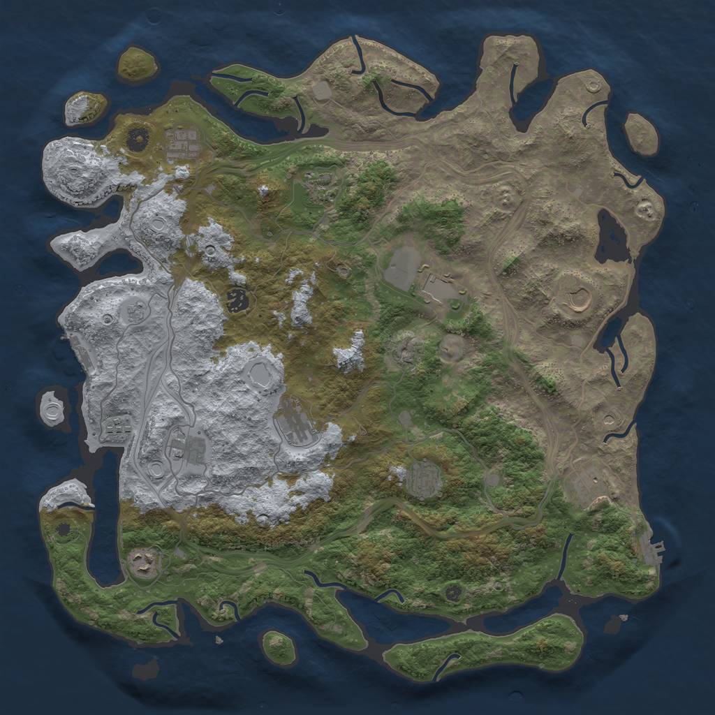 Rust Map: Procedural Map, Size: 4500, Seed: 1996946669, 20 Monuments
