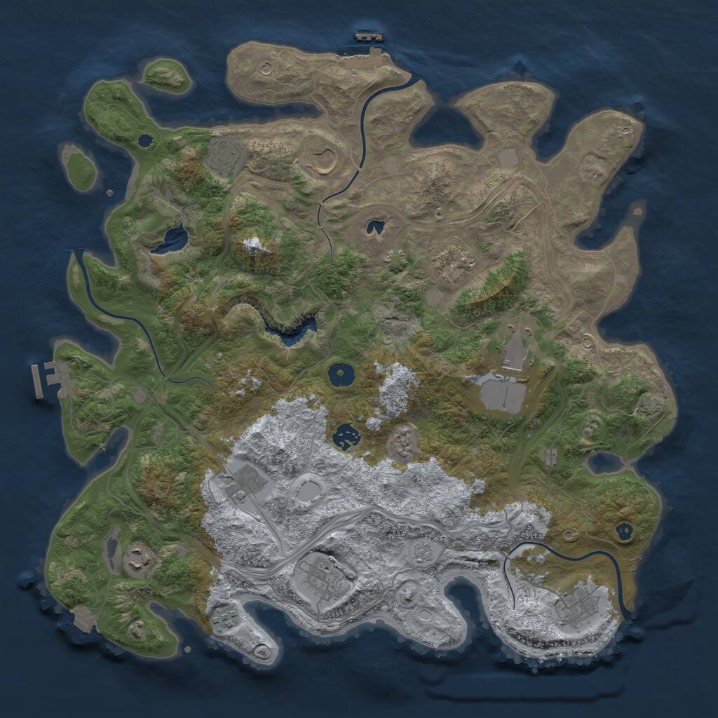 Rust Map: Procedural Map, Size: 4250, Seed: 2095755502, 16 Monuments