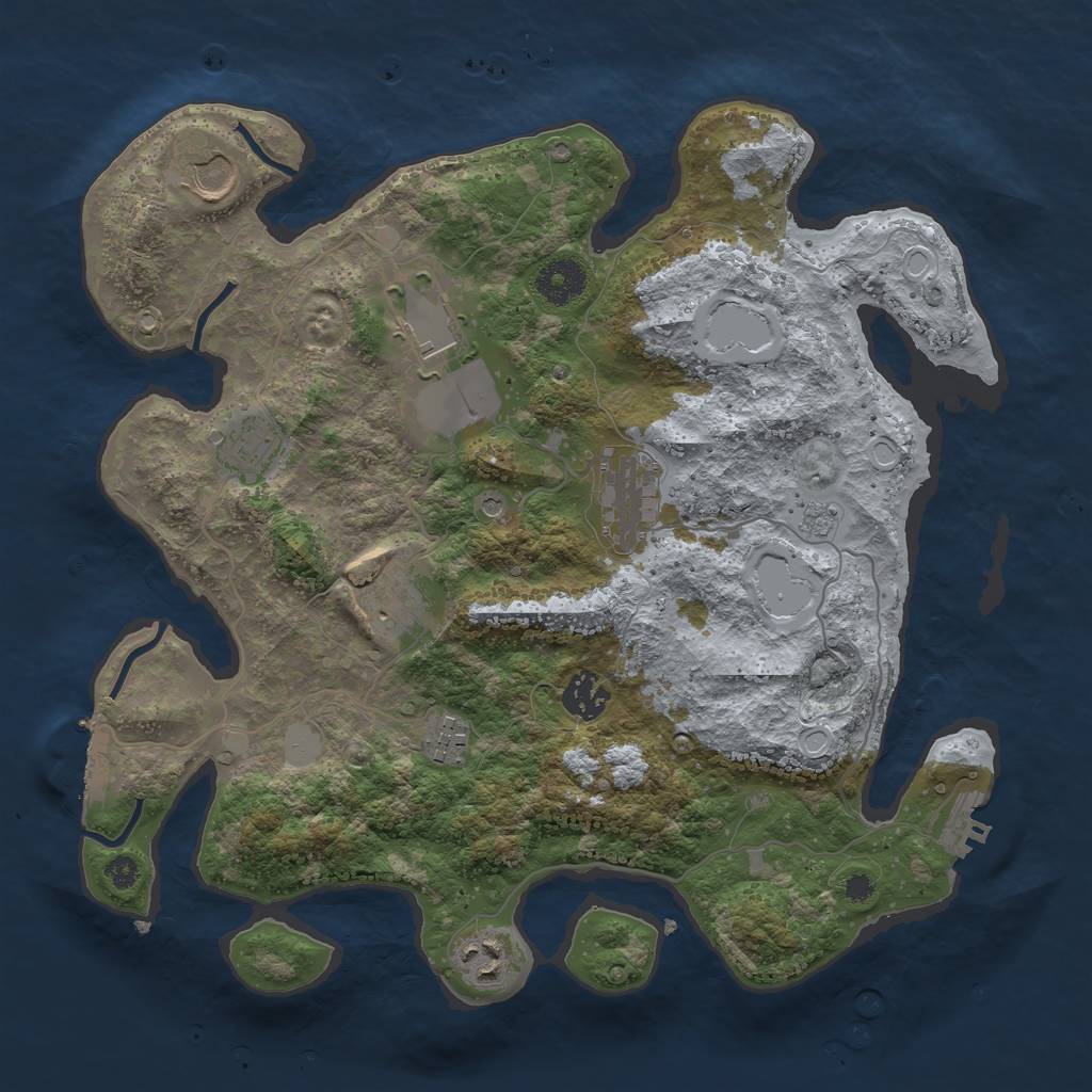 Rust Map: Procedural Map, Size: 3500, Seed: 159822328, 17 Monuments