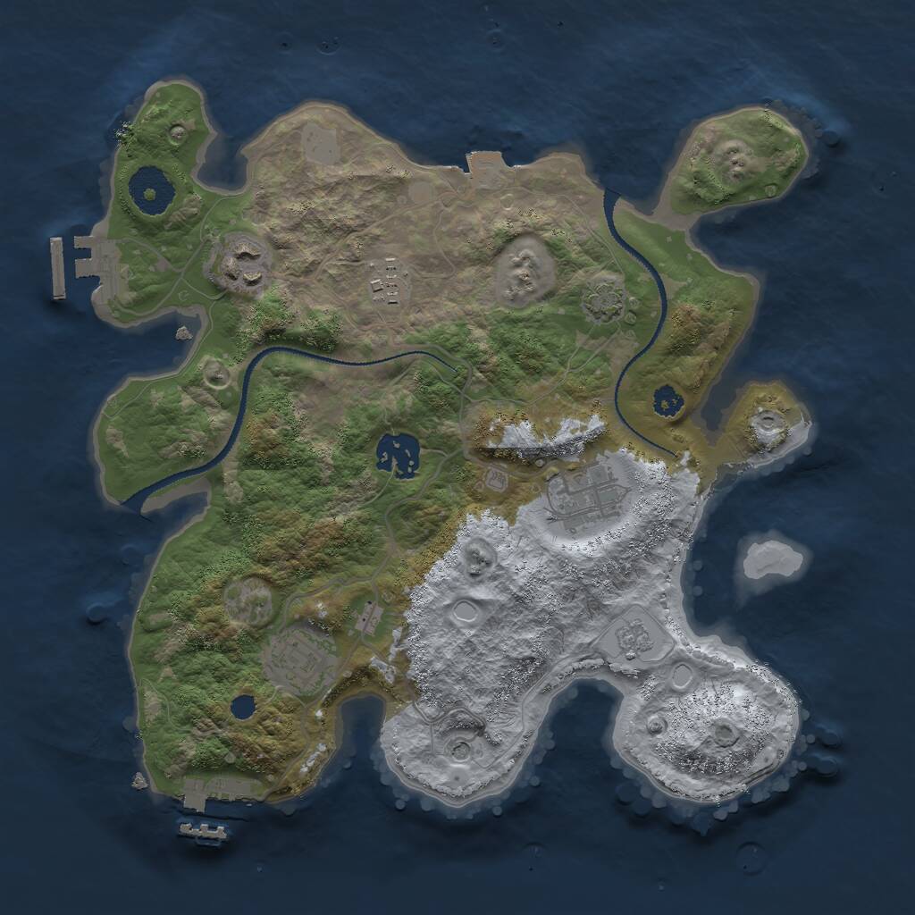 Rust Map: Procedural Map, Size: 3000, Seed: 532, 11 Monuments