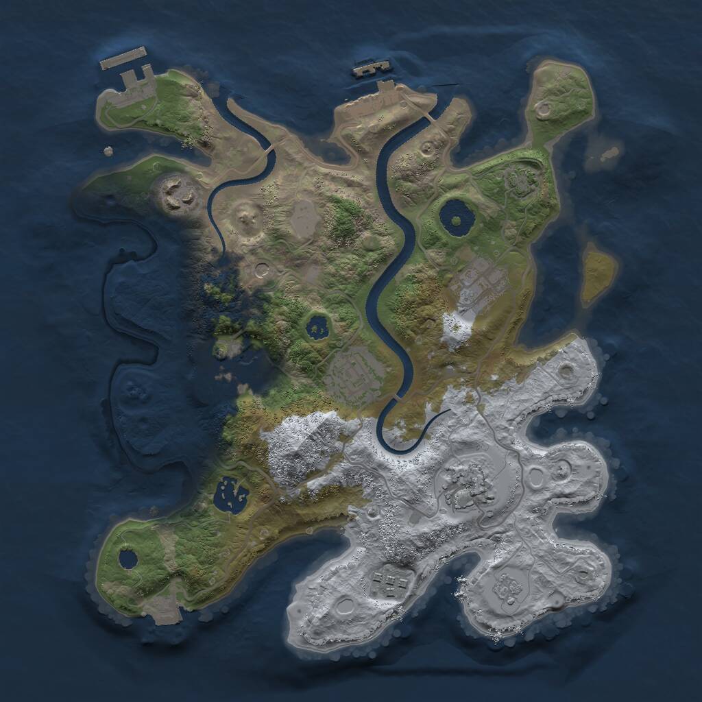 Rust Map: Procedural Map, Size: 3000, Seed: 1429720142, 13 Monuments