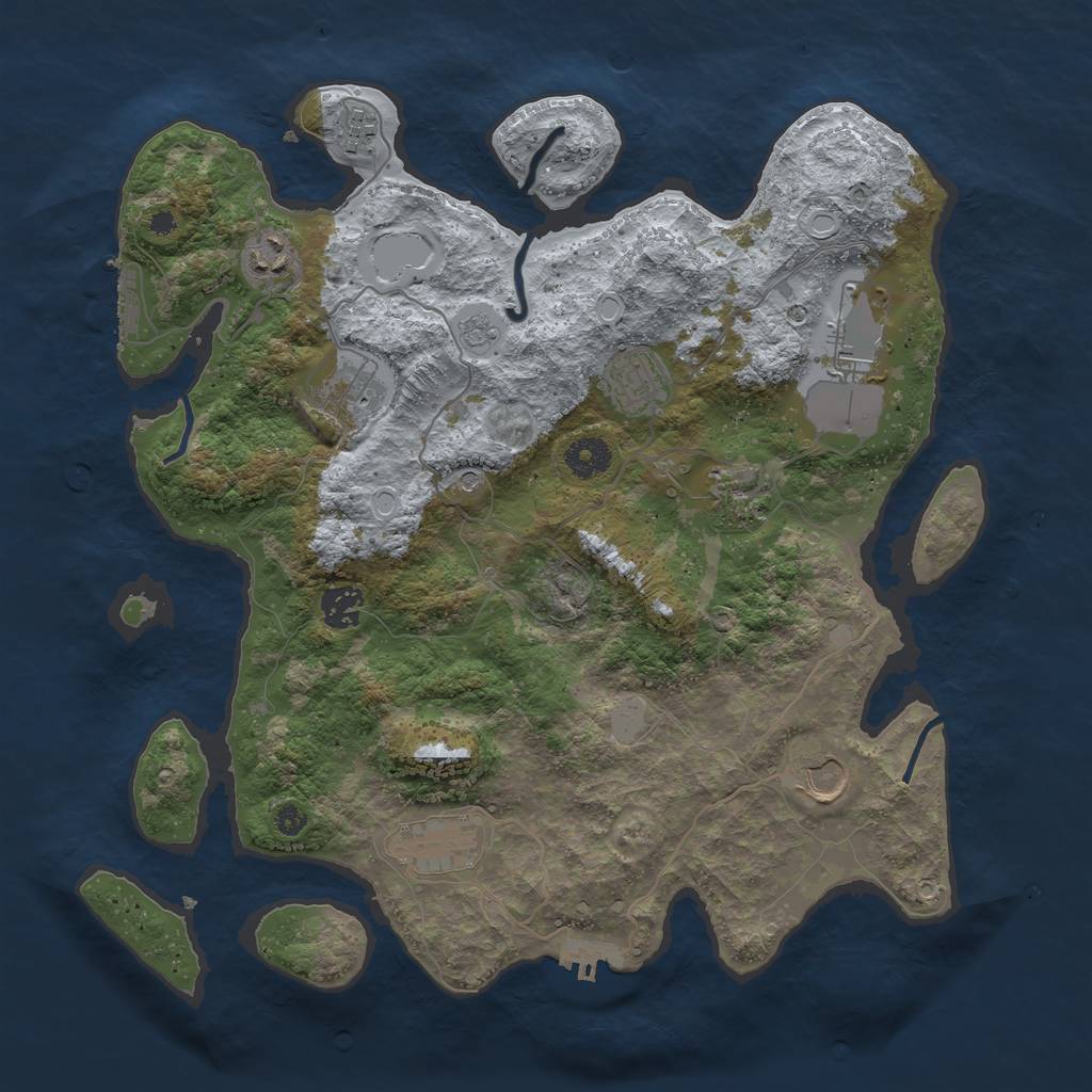 Rust Map: Procedural Map, Size: 3750, Seed: 359240280, 18 Monuments