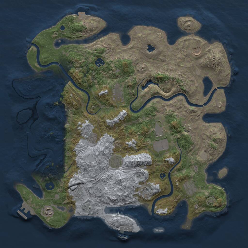 Rust Map: Procedural Map, Size: 4250, Seed: 1451610307, 16 Monuments