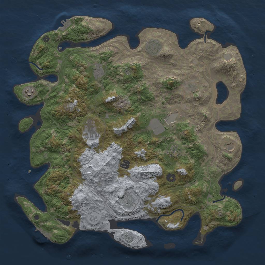 Rust Map: Procedural Map, Size: 4250, Seed: 1451610307, 20 Monuments