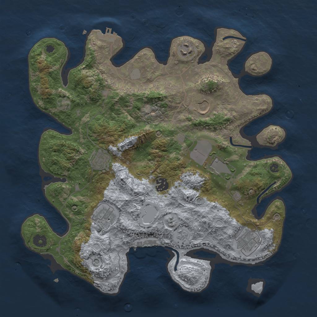 Rust Map: Procedural Map, Size: 3500, Seed: 61348154, 16 Monuments