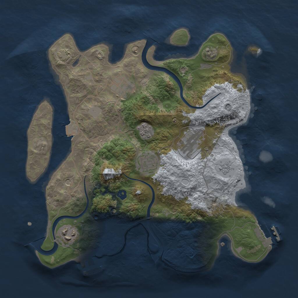 Rust Map: Procedural Map, Size: 3000, Seed: 454145463, 11 Monuments