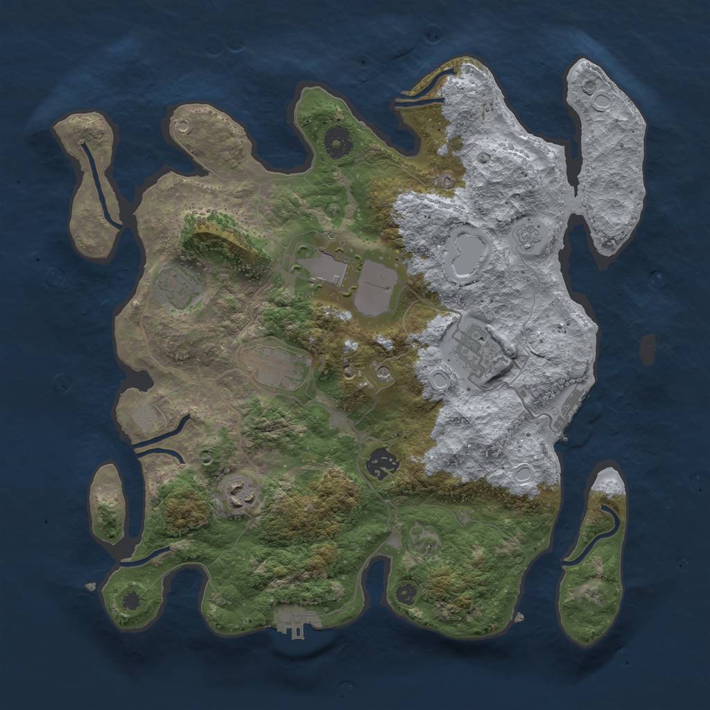 Rust Map: Procedural Map, Size: 3500, Seed: 90183116, 15 Monuments