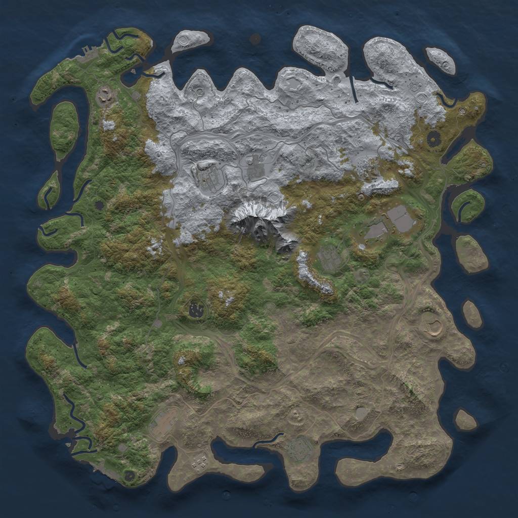 Rust Map: Procedural Map, Size: 5000, Seed: 914057919, 20 Monuments