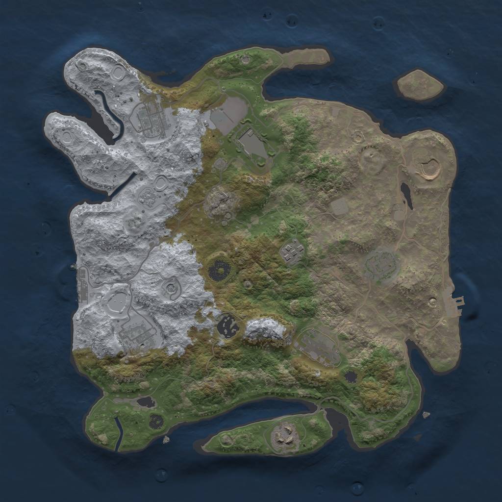Rust Map: Procedural Map, Size: 3500, Seed: 10354789, 18 Monuments