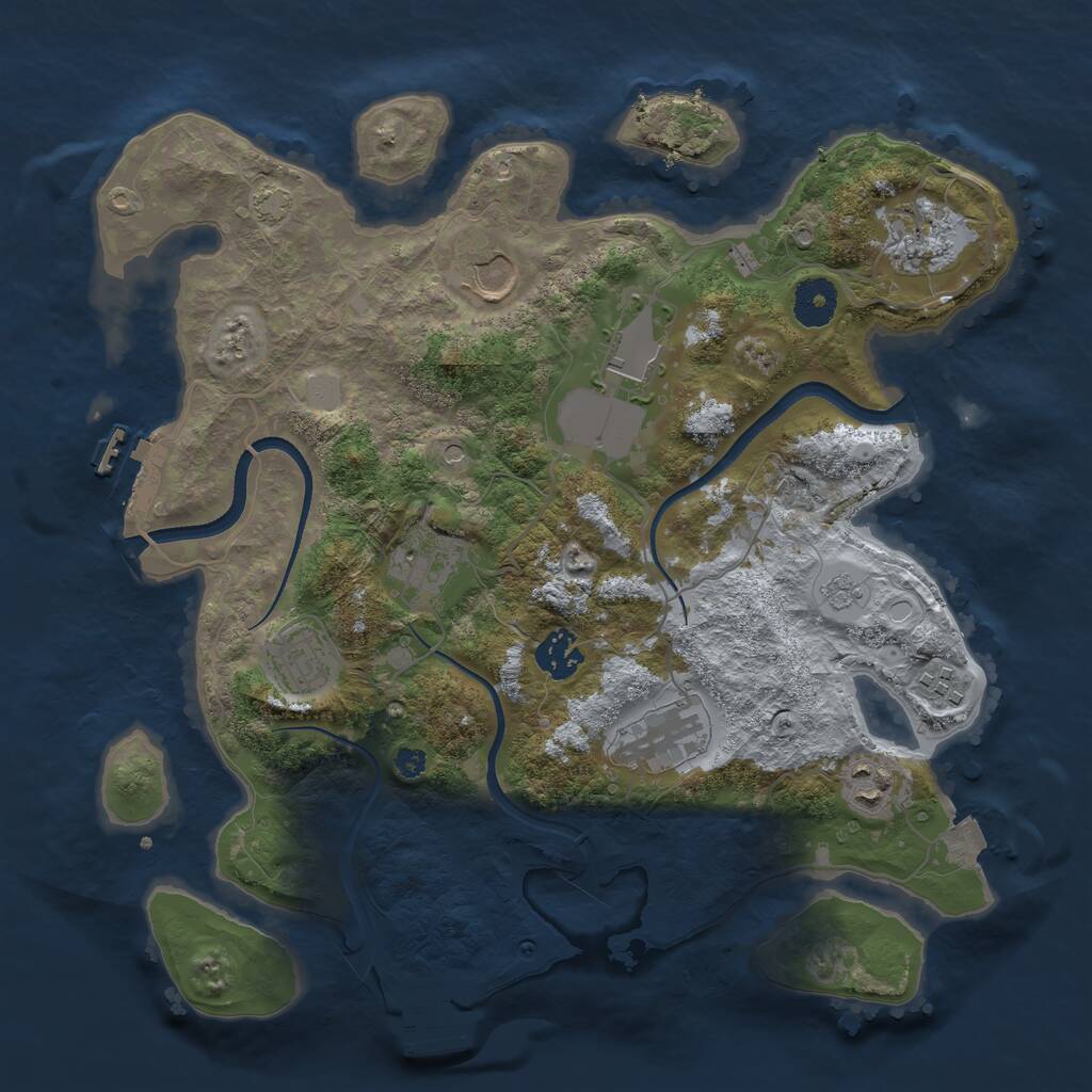 Rust Map: Procedural Map, Size: 3500, Seed: 97264561, 15 Monuments