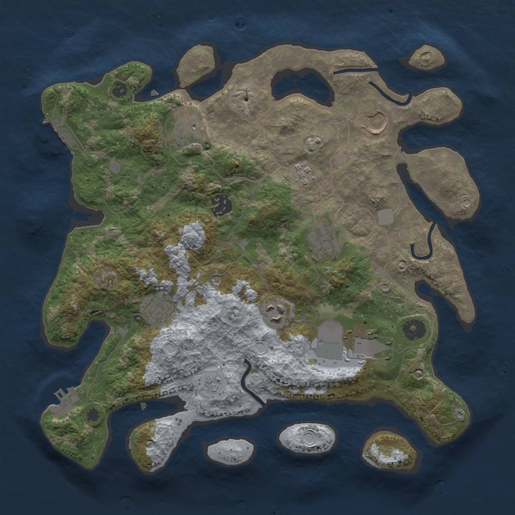 Rust Map: Procedural Map, Size: 3500, Seed: 56108207, 15 Monuments