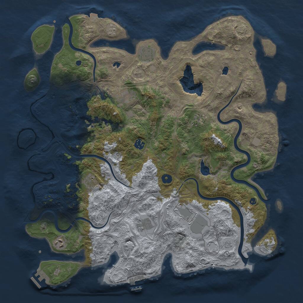 Rust Map: Procedural Map, Size: 4500, Seed: 195216072, 15 Monuments