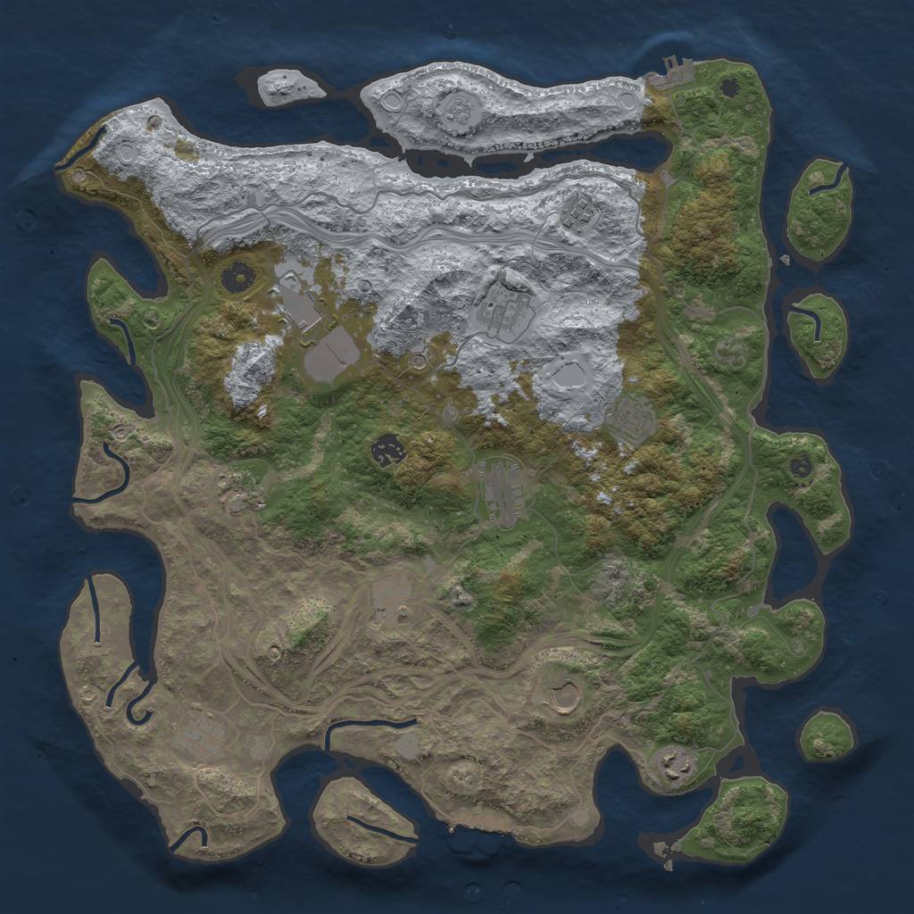 Rust Map: Procedural Map, Size: 4250, Seed: 15486593, 20 Monuments