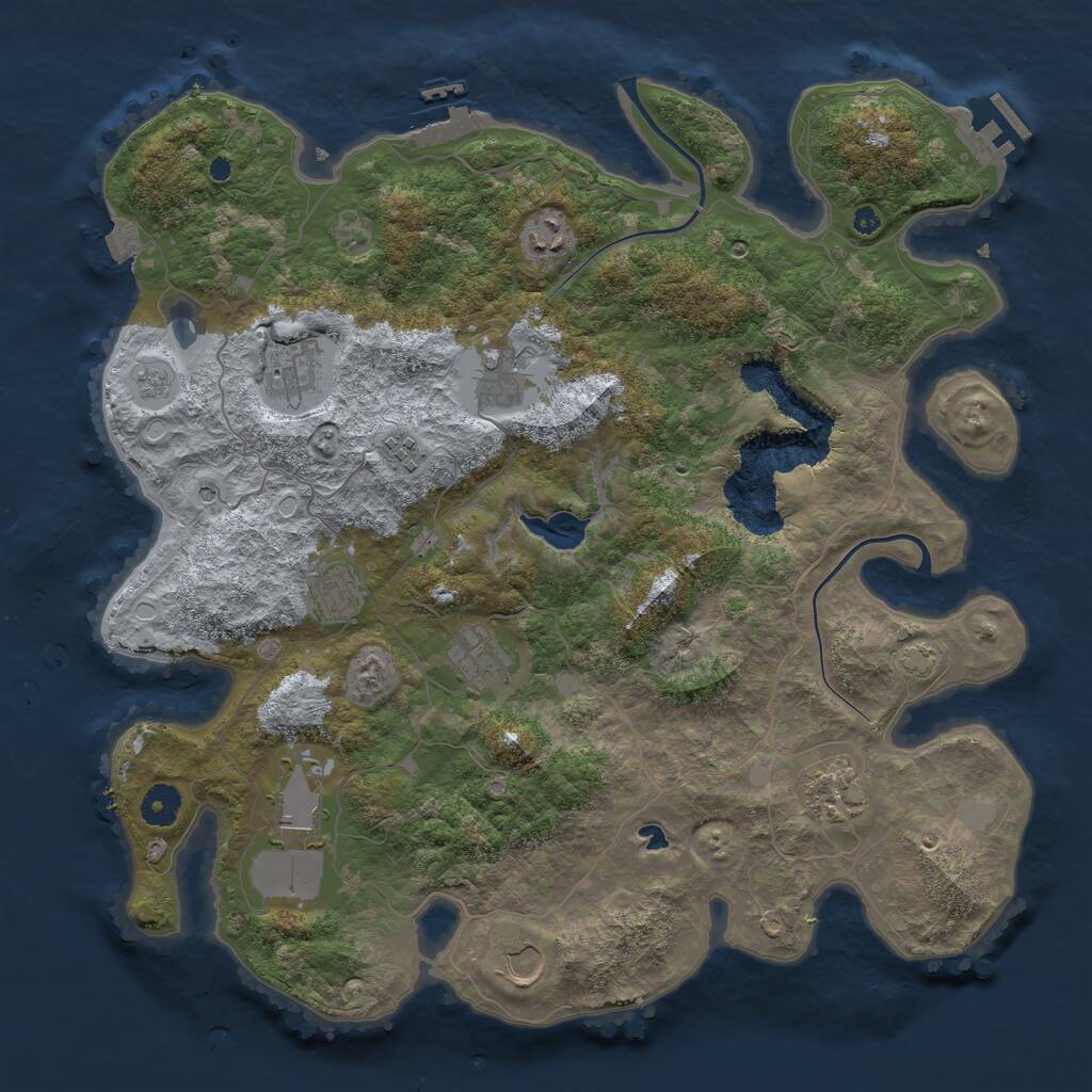 Rust Map: Procedural Map, Size: 4000, Seed: 1764299492, 15 Monuments
