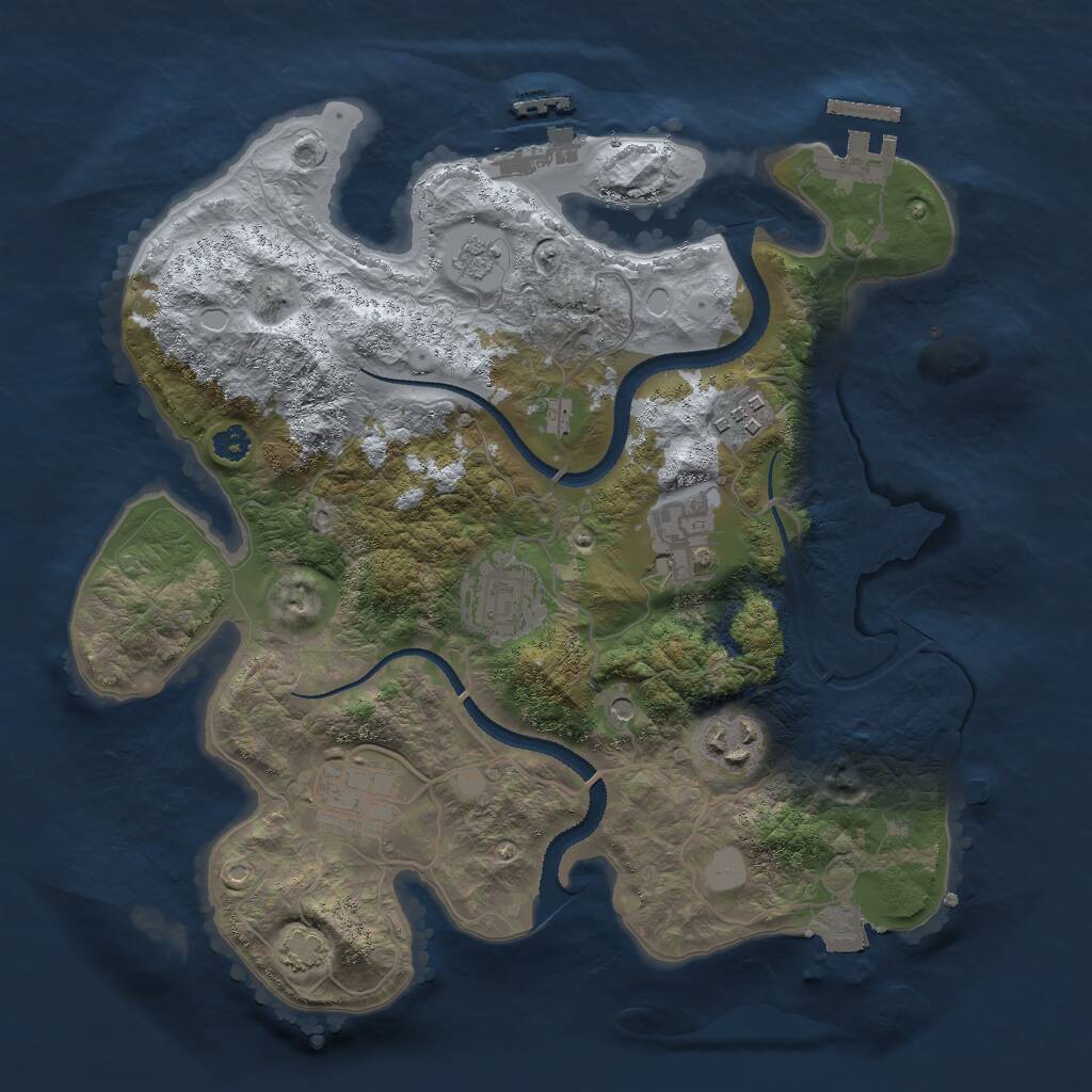Rust Map: Procedural Map, Size: 3000, Seed: 1668900702, 11 Monuments