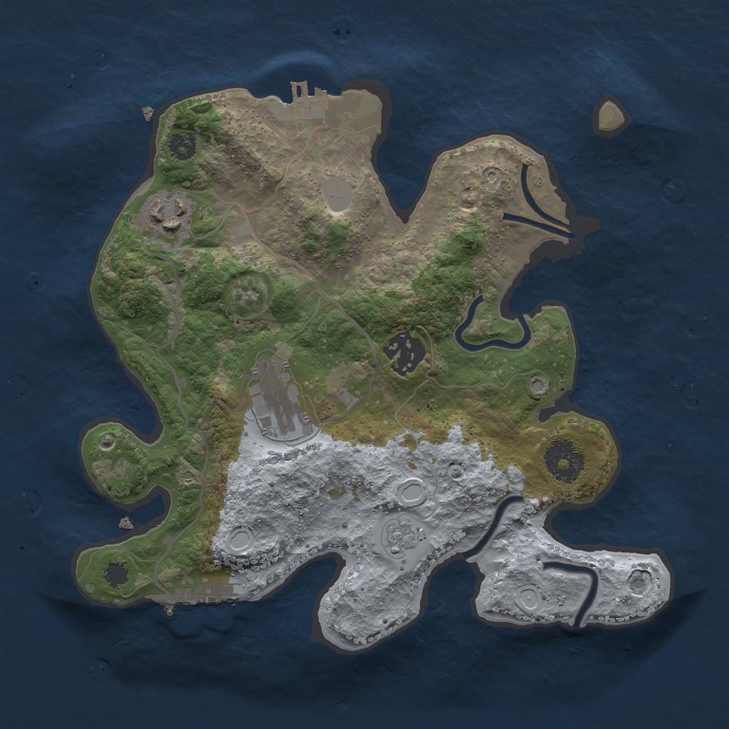 Rust Map: Procedural Map, Size: 2700, Seed: 1956390452, 11 Monuments