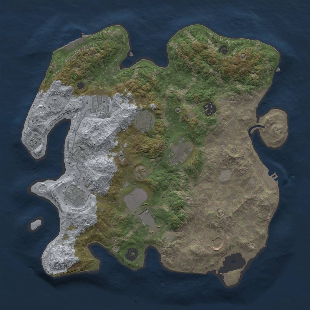 Rust Map: Procedural Map, Size: 3500, Seed: 50531828, 17 Monuments