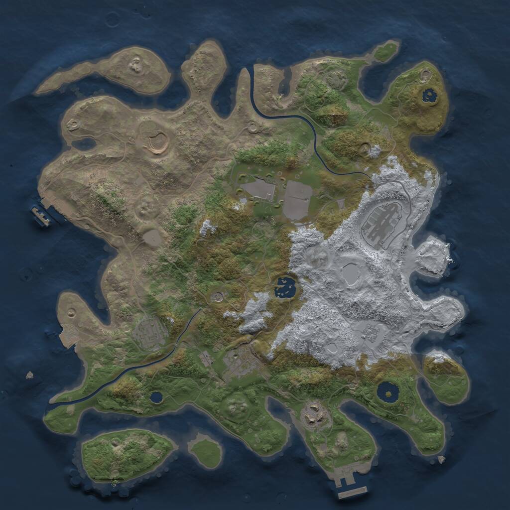 Rust Map: Procedural Map, Size: 3500, Seed: 26503682, 13 Monuments