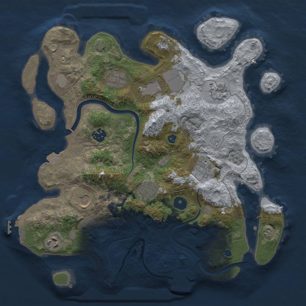 Rust Map: Procedural Map, Size: 3500, Seed: 84498312, 15 Monuments