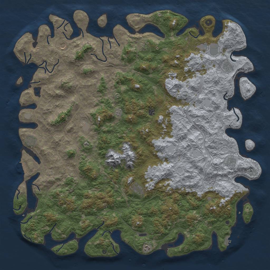 Rust Map: Procedural Map, Size: 6000, Seed: 122842260, 20 Monuments