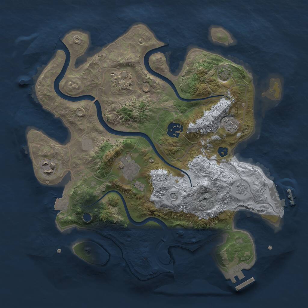 Rust Map: Procedural Map, Size: 3000, Seed: 1288765785, 11 Monuments