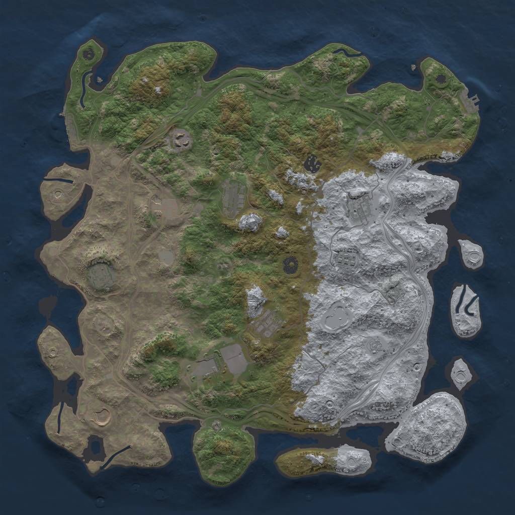 Rust Map: Procedural Map, Size: 4500, Seed: 728793311, 19 Monuments