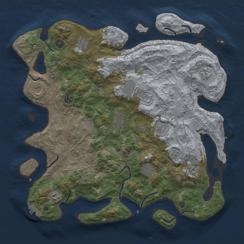 Rust Map: Procedural Map, Size: 4250, Seed: 1814669585, 18 Monuments