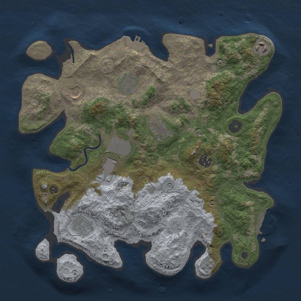 Rust Map: Procedural Map, Size: 3500, Seed: 165156, 17 Monuments