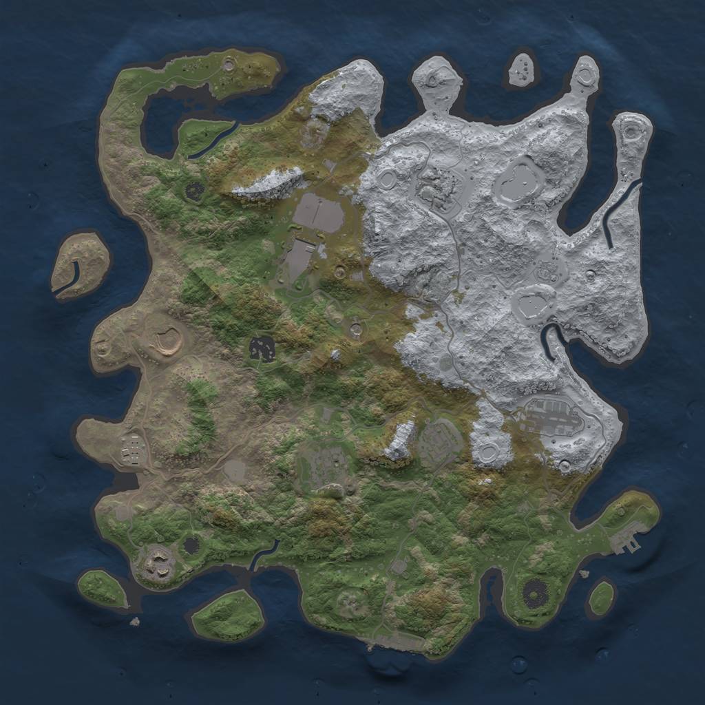 Rust Map: Procedural Map, Size: 3800, Seed: 22638, 18 Monuments