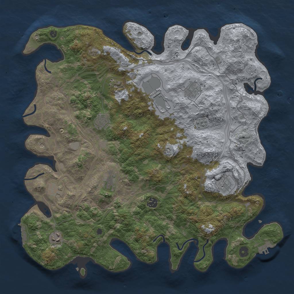 Rust Map: Procedural Map, Size: 4250, Seed: 65116211, 19 Monuments