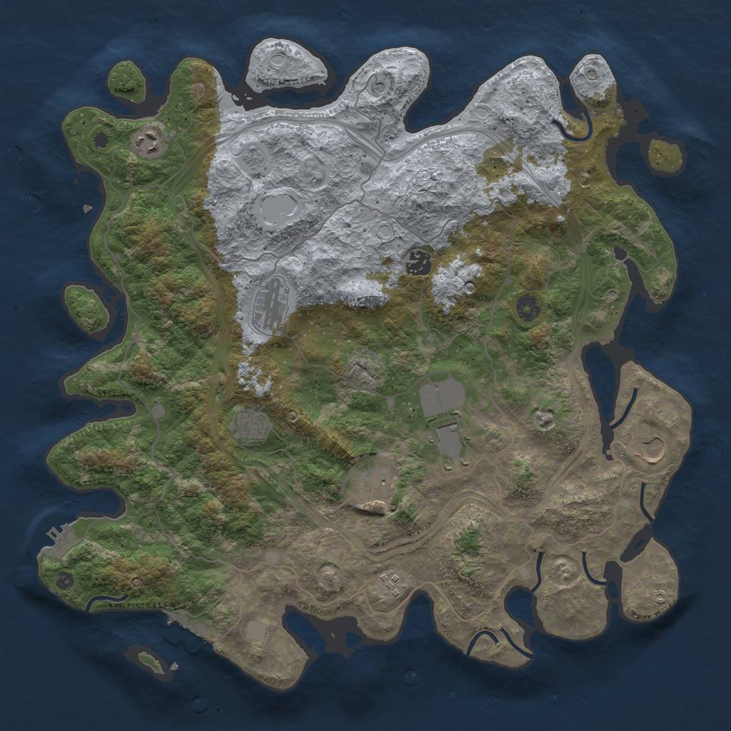 Rust Map: Procedural Map, Size: 4250, Seed: 1824296929, 17 Monuments