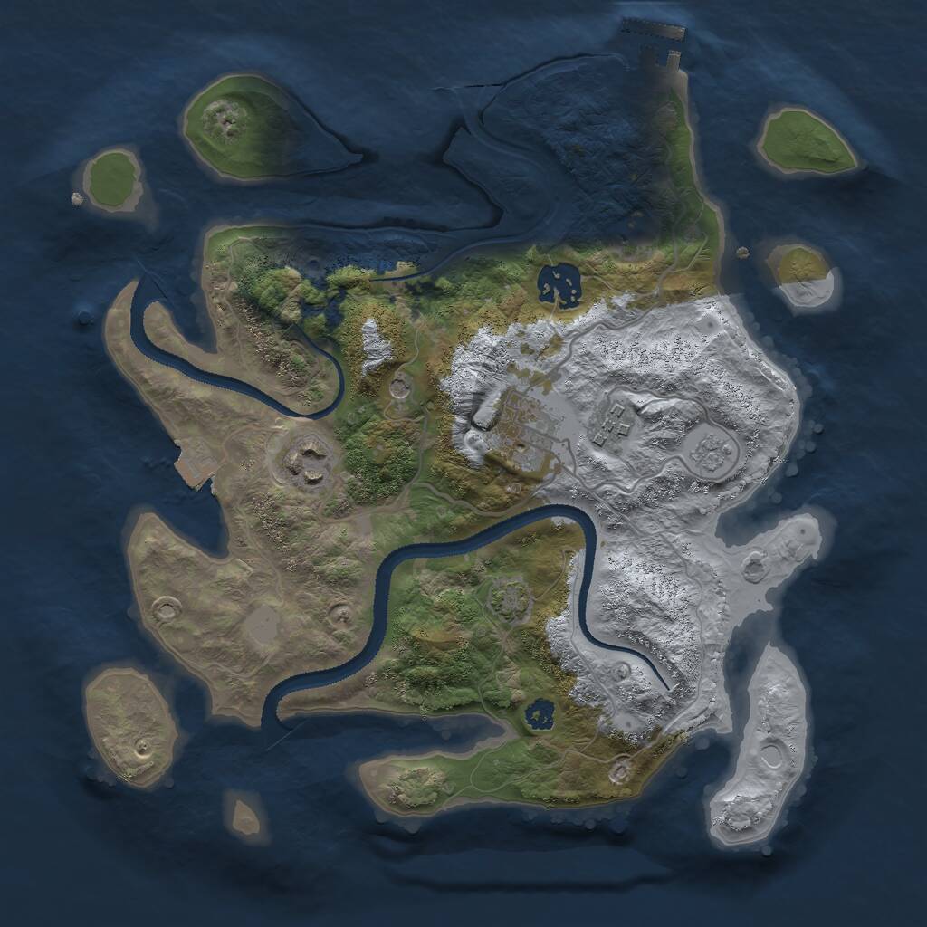 Rust Map: Procedural Map, Size: 3000, Seed: 146711764, 9 Monuments