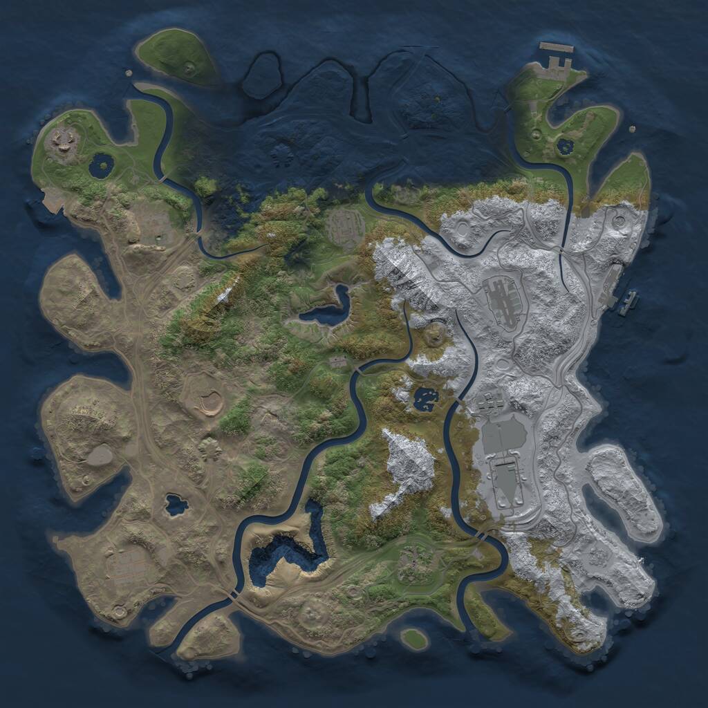 Rust Map: Procedural Map, Size: 4250, Seed: 17247, 16 Monuments
