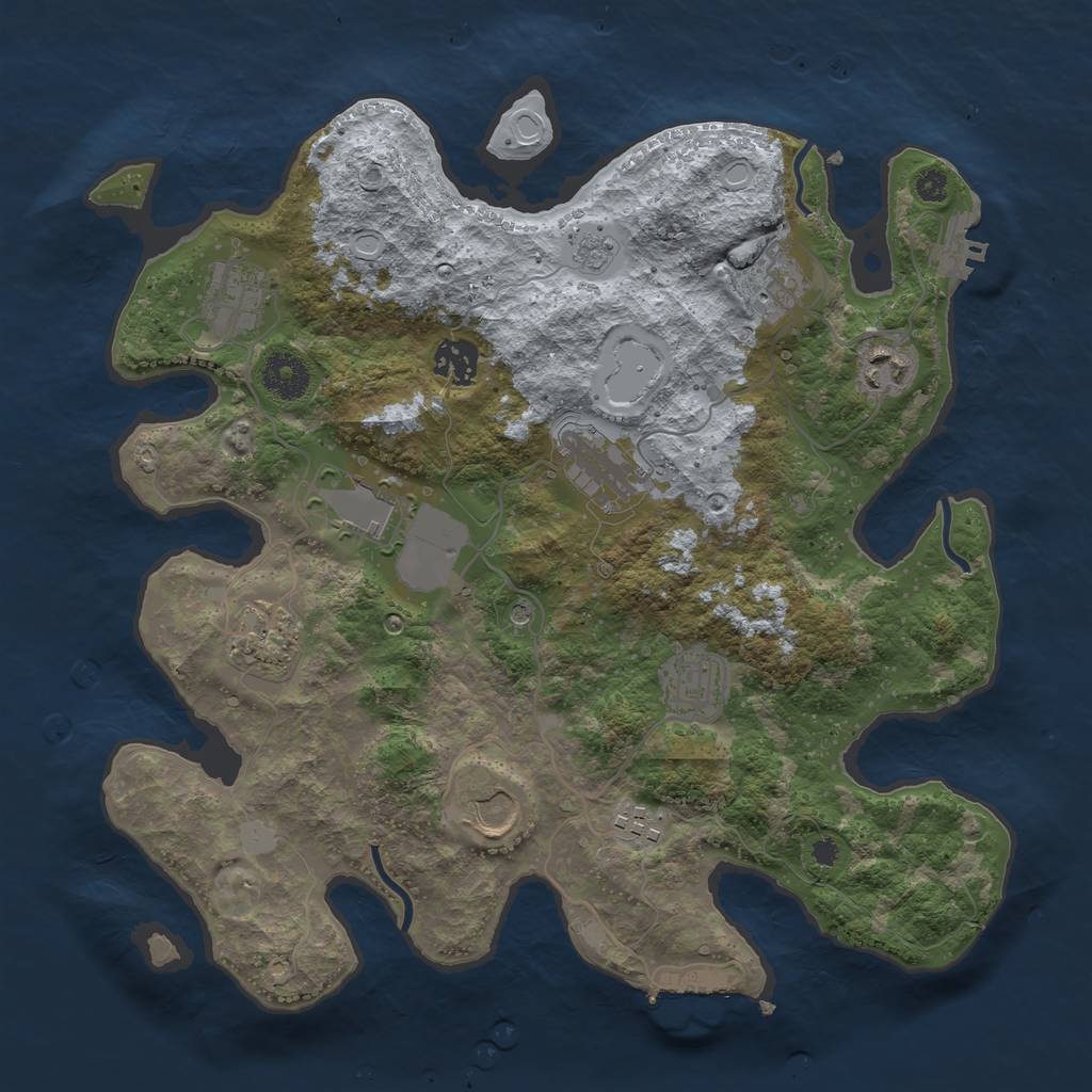 Rust Map: Procedural Map, Size: 3500, Seed: 97442551, 19 Monuments