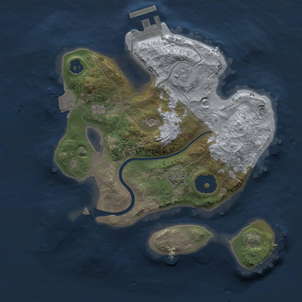 Rust Map: Procedural Map, Size: 2200, Seed: 450343784, 5 Monuments