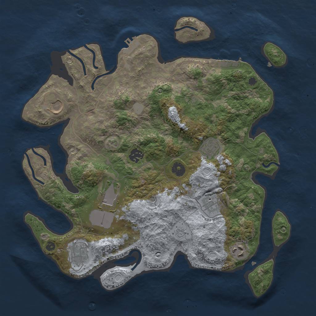 Rust Map: Procedural Map, Size: 3500, Seed: 53545246, 16 Monuments