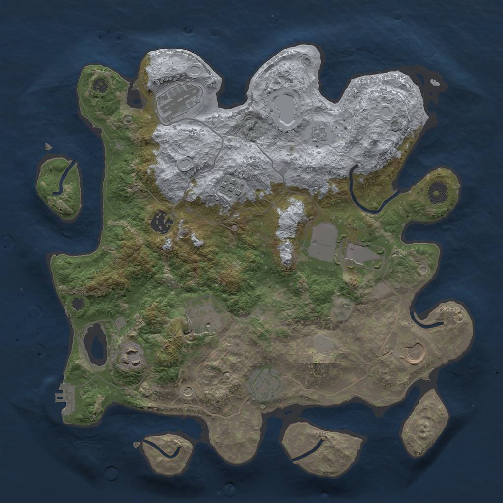 Rust Map: Procedural Map, Size: 3500, Seed: 50131399, 16 Monuments