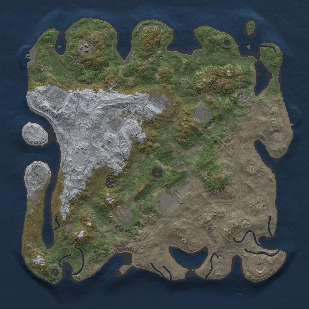 Rust Map: Procedural Map, Size: 4300, Seed: 220512337, 19 Monuments