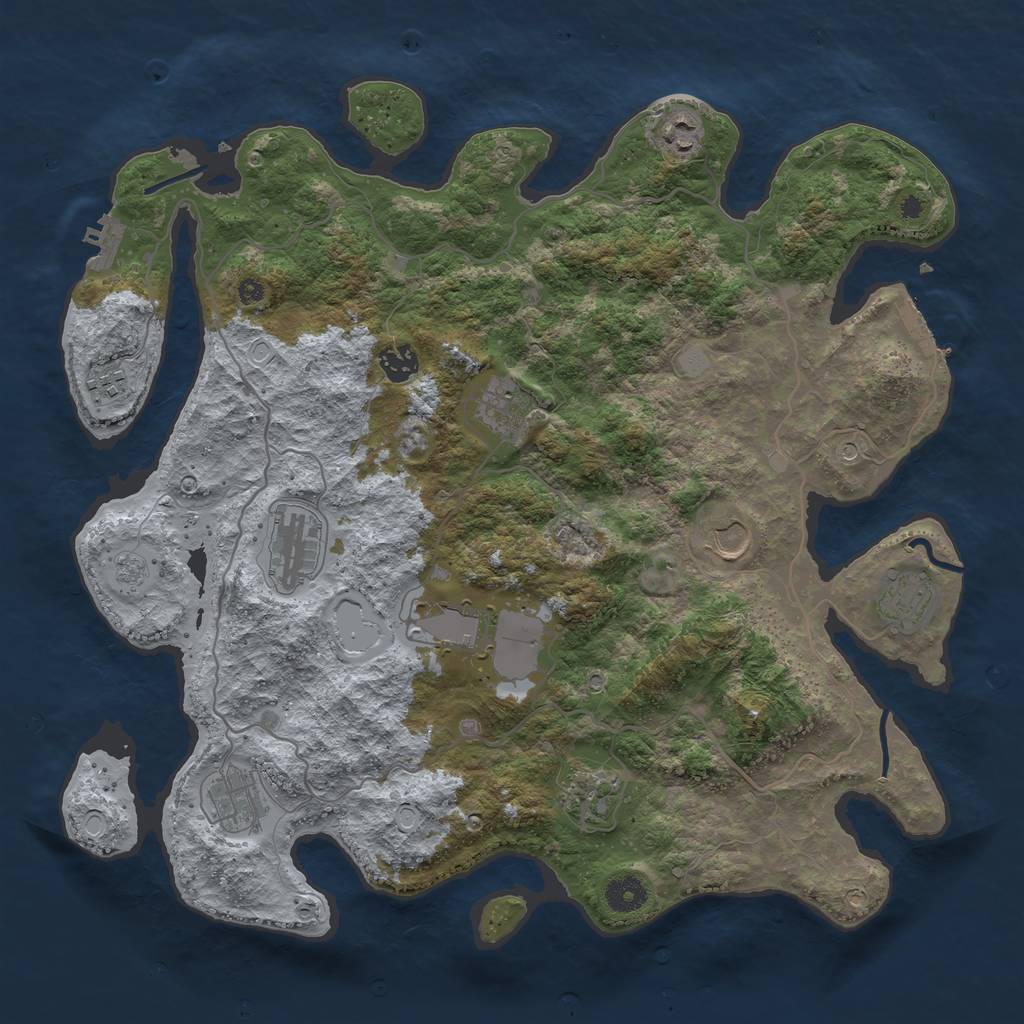 Rust Map: Procedural Map, Size: 4000, Seed: 2399769, 19 Monuments
